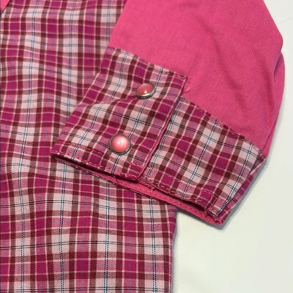 Pink Plaid Button Down Kids Shirt